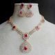 Handmade Brass Metal Jewellery Ruby Teardrop Necklace Set